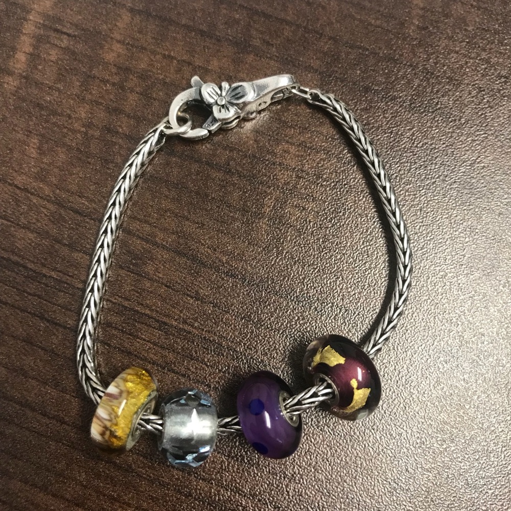 Authentic Trollbeads bracelet with beads